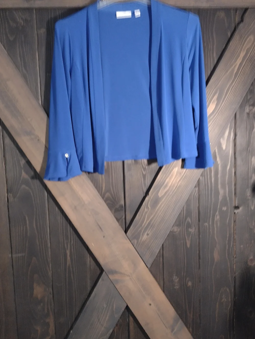 Susan Graver Colbolt Blue Open-Front Women's Shrug Size Medium